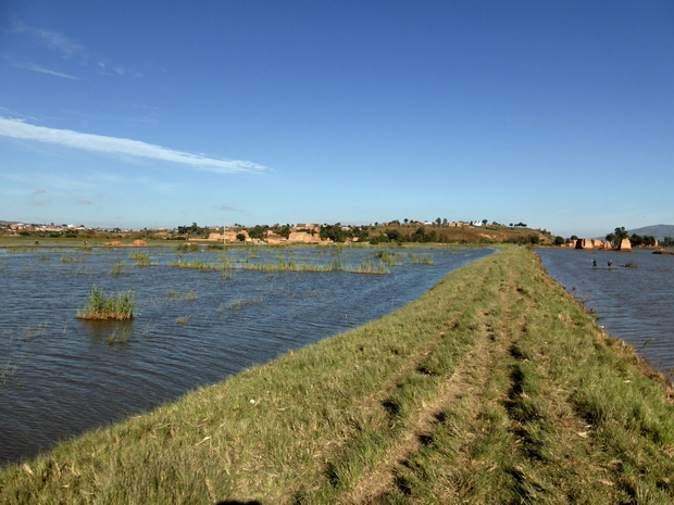 inondations mars 2015 digue menant à Mamananpatrana