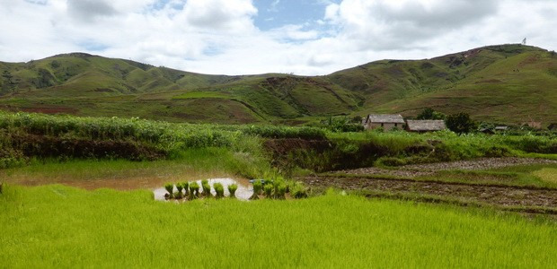 Village Sahora au pied du massif Tsaranonenana